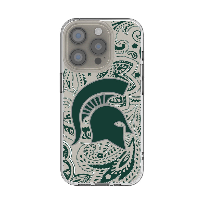 Michigan State University Spartans Paisley iPhone Clear Phone Case for Apple iPhone