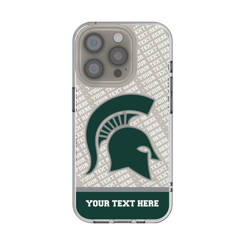 Michigan State University Spartans Personalized EndZone Plus iPhone Clear Phone Case for Apple iPhone