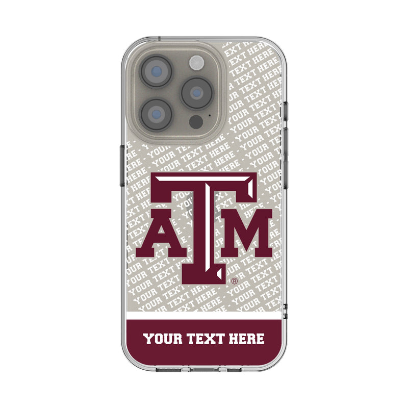 Texas A&M University Aggies Personalized EndZone Plus iPhone Clear Phone Case for Apple iPhone