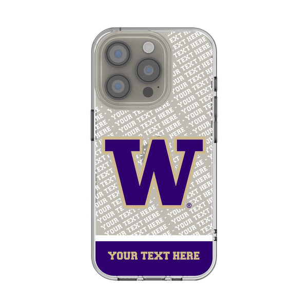 University of Washington Huskies Personalized EndZone Plus iPhone Clear Phone Case for Apple iPhone