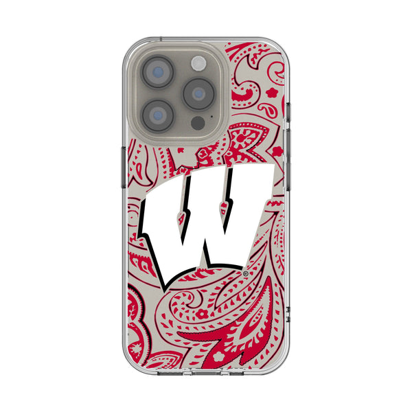 University of Wisconsin Badgers Paisley iPhone Clear Phone Case for Apple iPhone