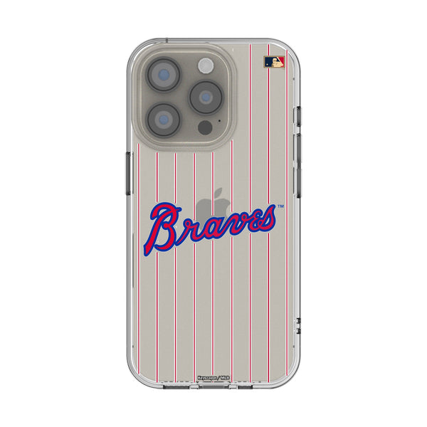 Atlanta Braves Home 2012 - Cooperstown Collection Pinstripe iPhone Clear Phone Case for Apple iPhone