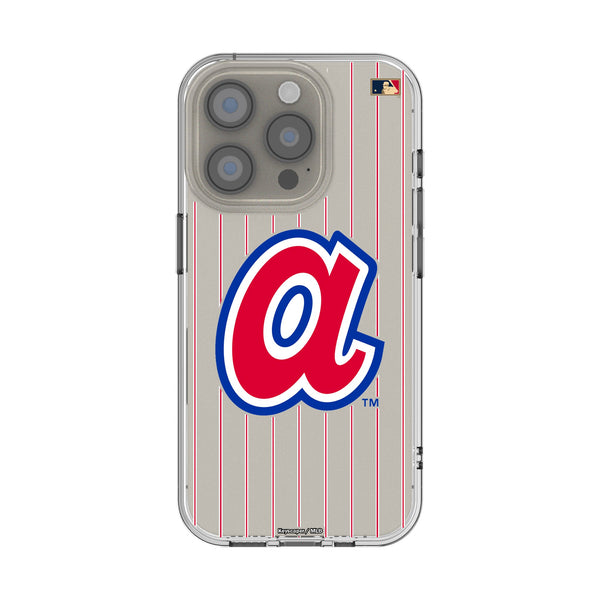 Atlanta Braves 1972-1980 - Cooperstown Collection Pinstripe iPhone Clear Phone Case for Apple iPhone