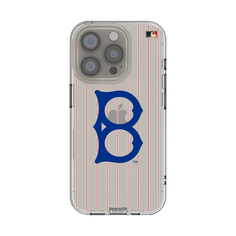 Brooklyn Dodgers 1949-1957 - Cooperstown Collection Pinstripe iPhone Clear Phone Case for Apple iPhone