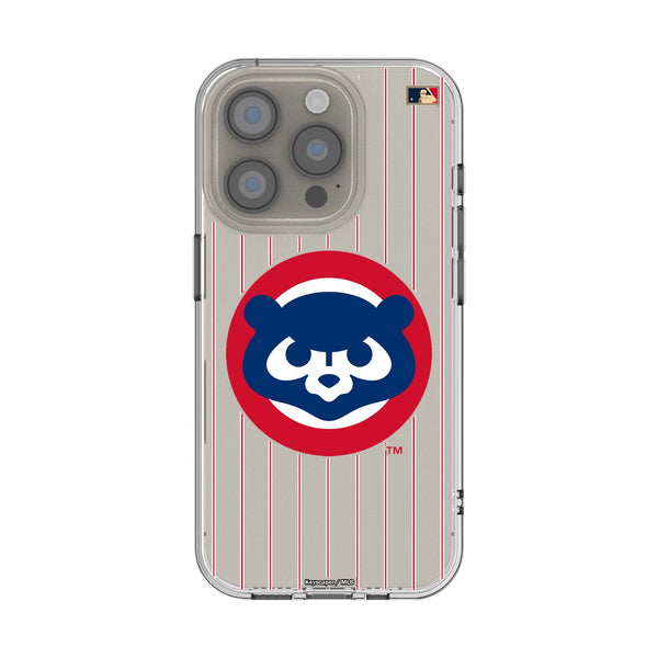 Chicago Cubs Home 1979-1993 - Cooperstown Collection Pinstripe iPhone Clear Phone Case for Apple iPhone