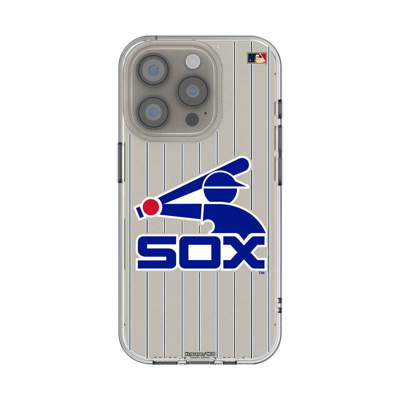 Chicago White Sox 1976-1981 - Cooperstown Collection Pinstripe iPhone Clear Phone Case for Apple iPhone