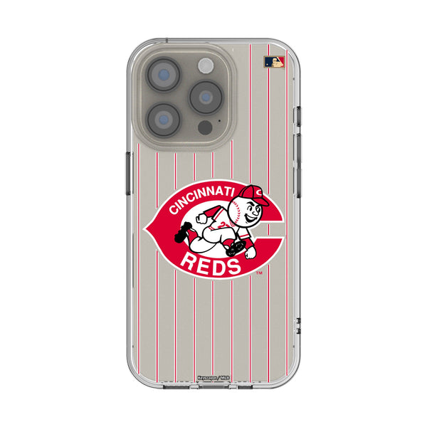 Cincinnati Reds 1974-1992 - Cooperstown Collection Pinstripe iPhone Clear Phone Case for Apple iPhone