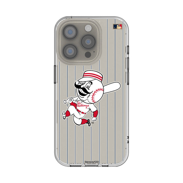 Cincinnati Reds 1953-1967 - Cooperstown Collection Pinstripe iPhone Clear Phone Case for Apple iPhone