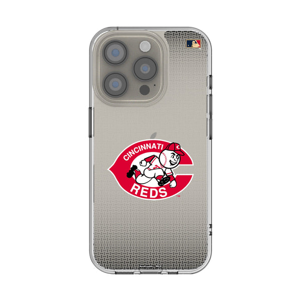 Cincinnati Reds 1974-1992 - Cooperstown Collection Linen iPhone Clear Phone Case for Apple iPhone