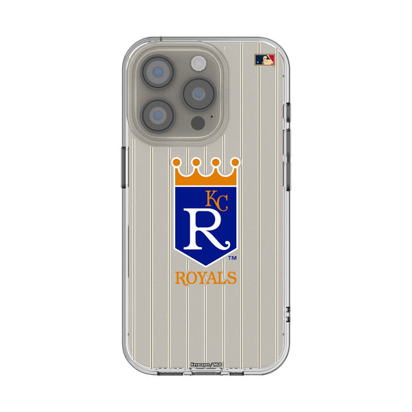 Kansas City Royals 1969-1978 - Cooperstown Collection Pinstripe iPhone Clear Phone Case for Apple iPhone