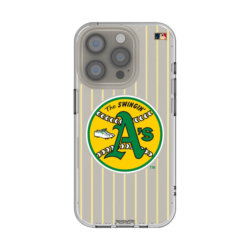 Oakland As 1971-1981 - Cooperstown Collection Pinstripe iPhone Clear Phone Case for Apple iPhone