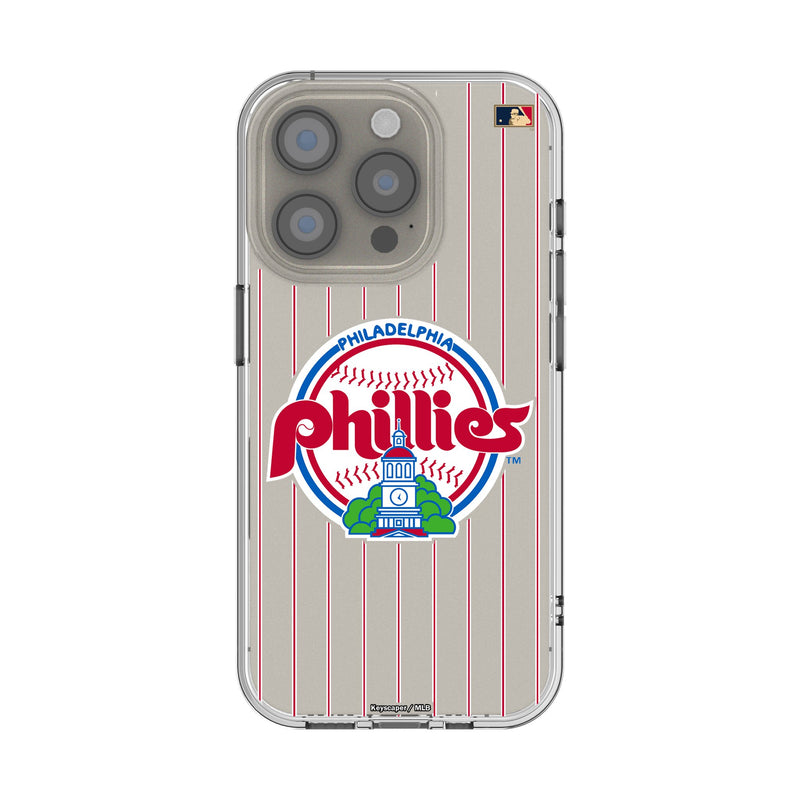 Philadelphia Phillies 1984-1991 - Cooperstown Collection Pinstripe iPhone Clear Phone Case for Apple iPhone