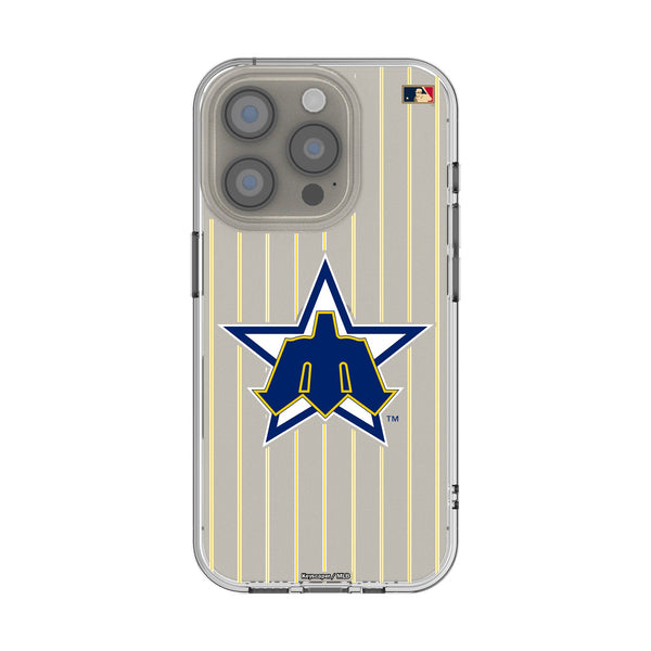 Seattle Mariners 1981-1986 - Cooperstown Collection Pinstripe iPhone Clear Phone Case for Apple iPhone