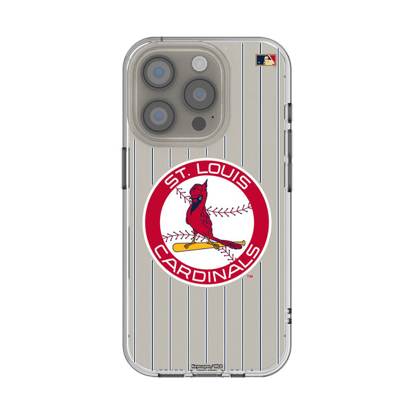 St Louis Cardinals 1966-1997 - Cooperstown Collection Pinstripe iPhone Clear Phone Case for Apple iPhone