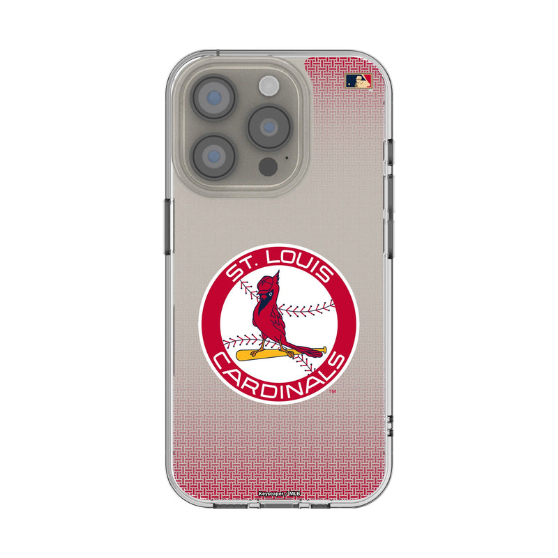St Louis Cardinals 1966-1997 - Cooperstown Collection Linen iPhone Clear Phone Case for Apple iPhone