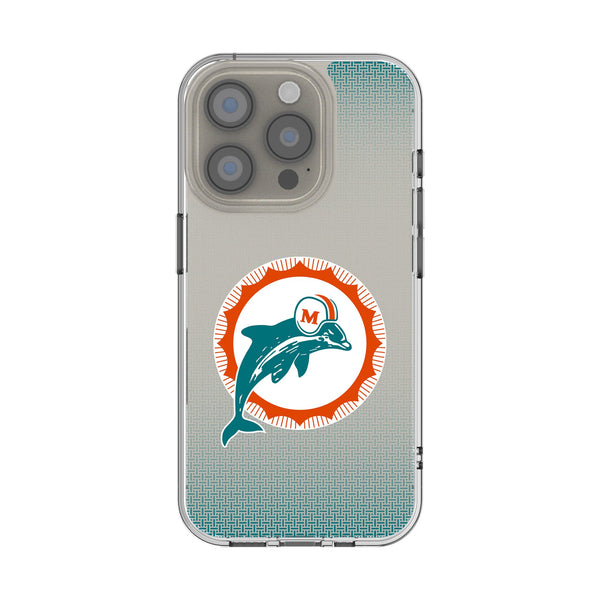 Miami Dolphins 1966-1973 Historic Collection Linen iPhone Clear Phone Case for Apple iPhone