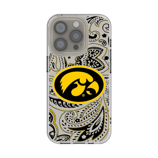 University of Iowa Hawkeyes Paisley iPhone Clear Phone Case for Apple iPhone