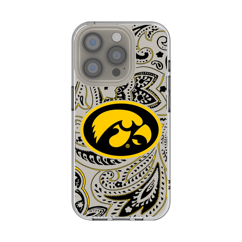 University of Iowa Hawkeyes Paisley iPhone Clear Phone Case for Apple iPhone