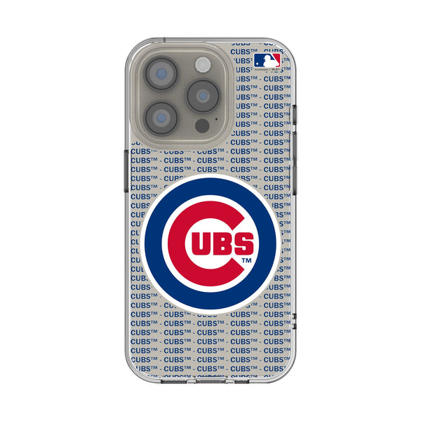 Chicago Cubs Text Backdrop iPhone Clear Phone Case for Apple iPhone