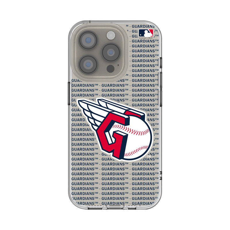 Cleveland Guardians Text Backdrop iPhone Clear Phone Case for Apple iPhone