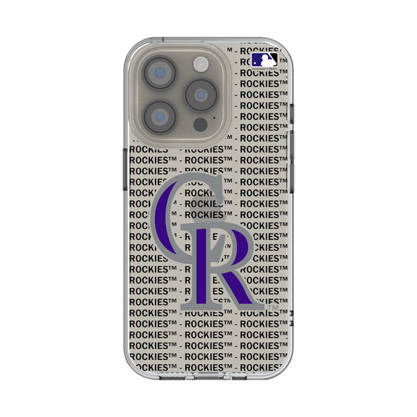 Colorado Rockies Text Backdrop iPhone Clear Phone Case for Apple iPhone