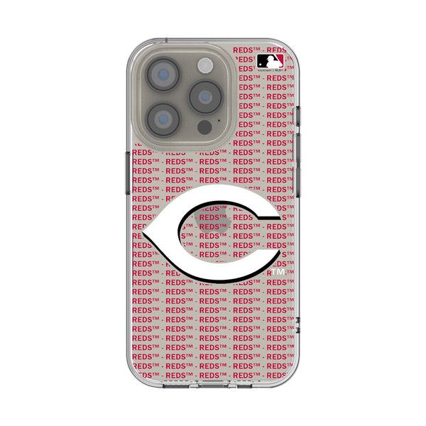 Cincinnati Reds Text Backdrop iPhone Clear Phone Case for Apple iPhone