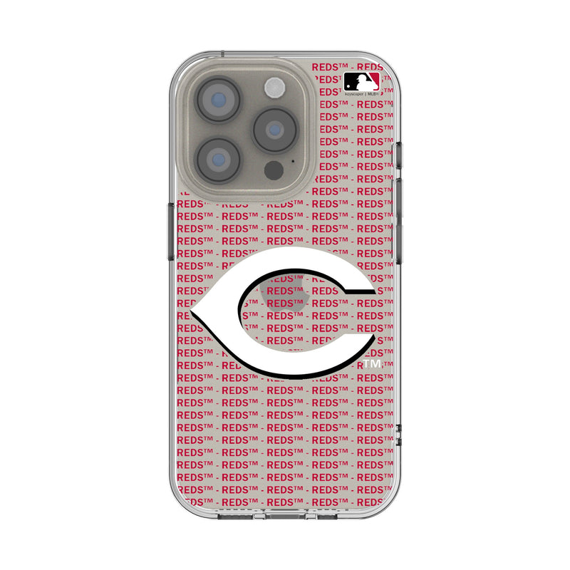 Cincinnati Reds Text Backdrop iPhone Clear Phone Case for Apple iPhone