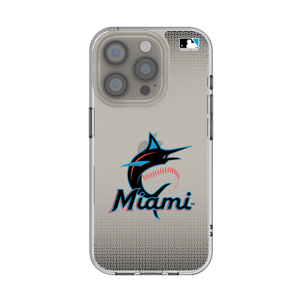 Miami Marlins Linen iPhone Clear Phone Case for Apple iPhone