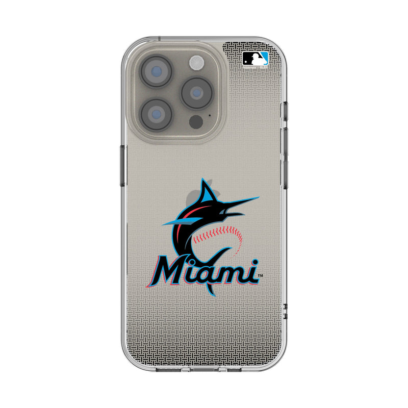 Miami Marlins Linen iPhone Clear Phone Case for Apple iPhone