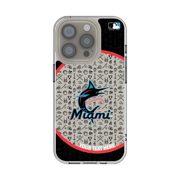 Miami Marlins Personalized Circle iPhone Clear Phone Case for Apple iPhone