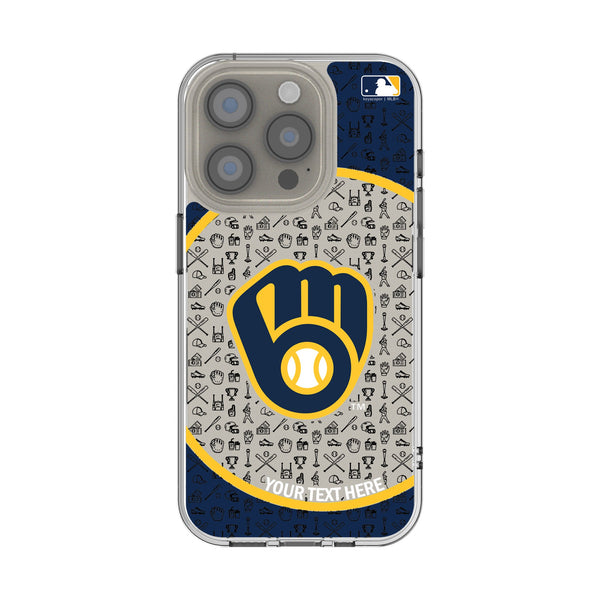 Milwaukee Brewers Personalized Circle iPhone Clear Phone Case for Apple iPhone