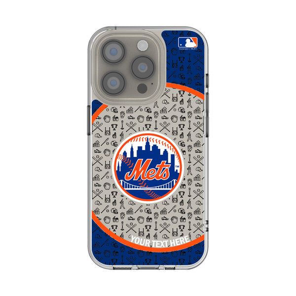 New York Mets Personalized Circle iPhone Clear Phone Case for Apple iPhone