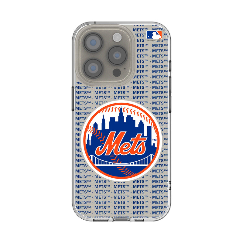 New York Mets Text Backdrop iPhone Clear Phone Case for Apple iPhone
