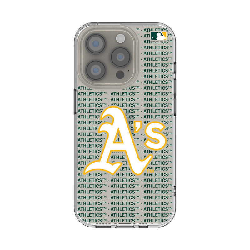 Oakland Athletics Text Backdrop iPhone Clear Phone Case for Apple iPhone