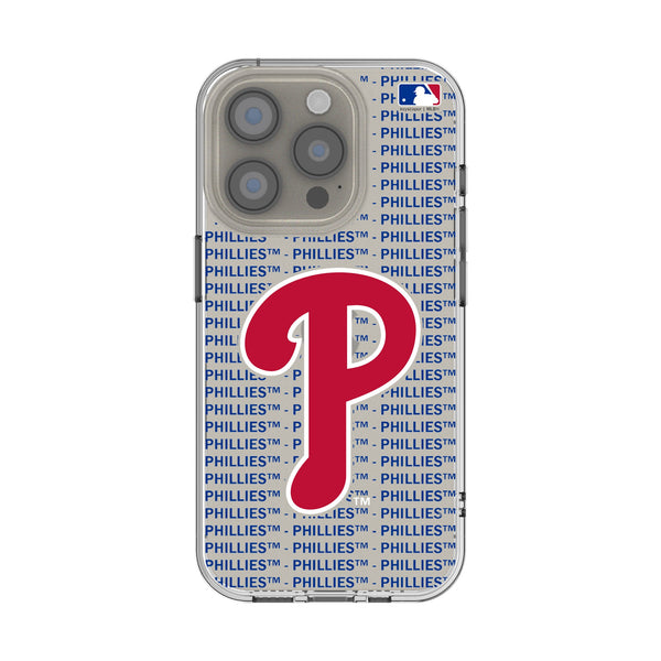 Philadelphia Phillies Text Backdrop iPhone Clear Phone Case for Apple iPhone
