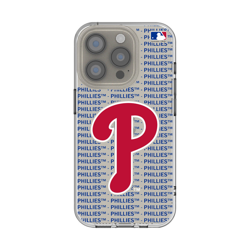 Philadelphia Phillies Text Backdrop iPhone Clear Phone Case for Apple iPhone