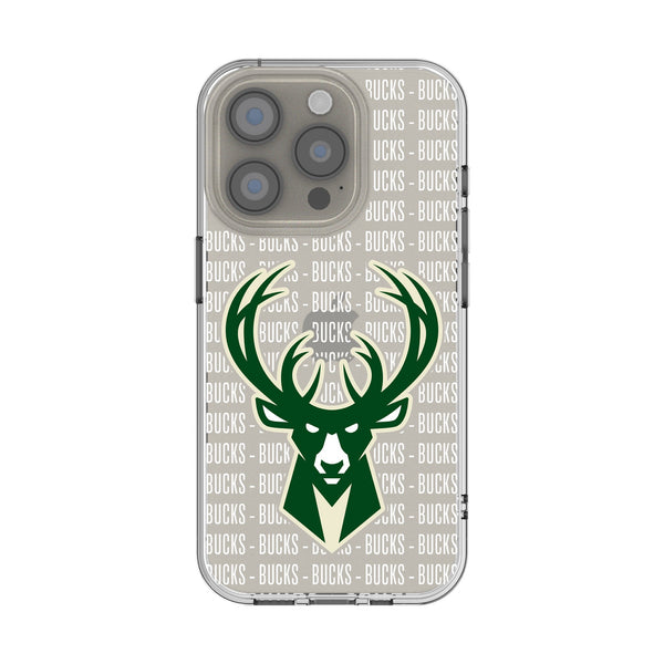 Milwaukee Bucks Text Backdrop iPhone Clear Phone Case for Apple iPhone