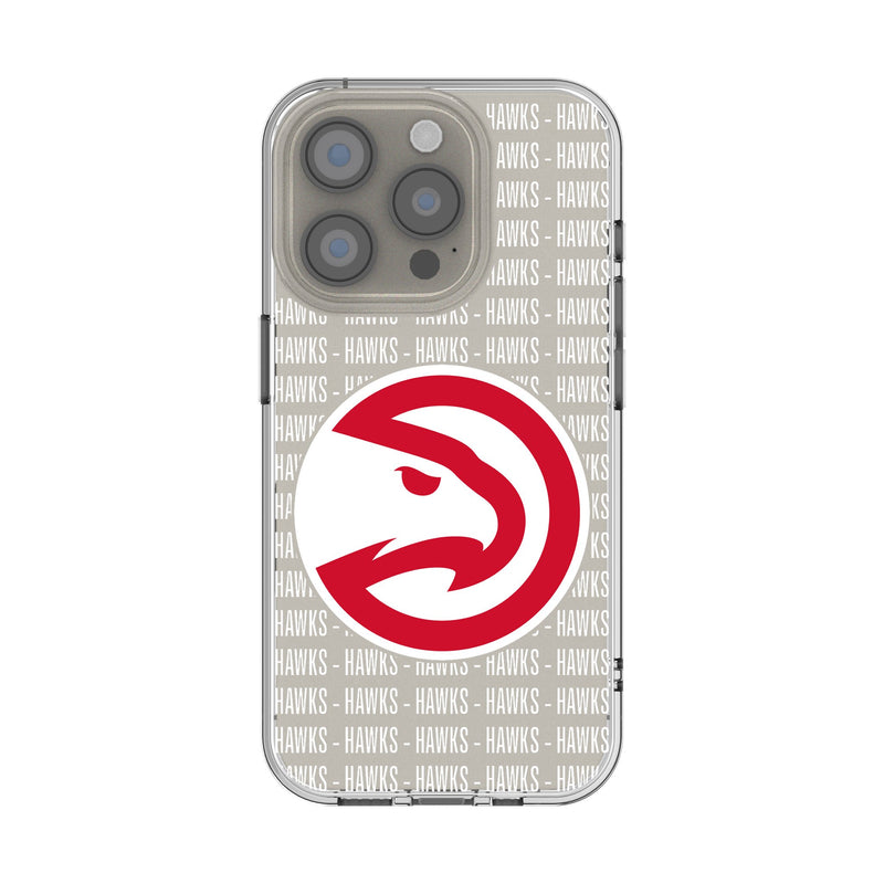 Atlanta Hawks Text Backdrop iPhone Clear Phone Case for Apple iPhone