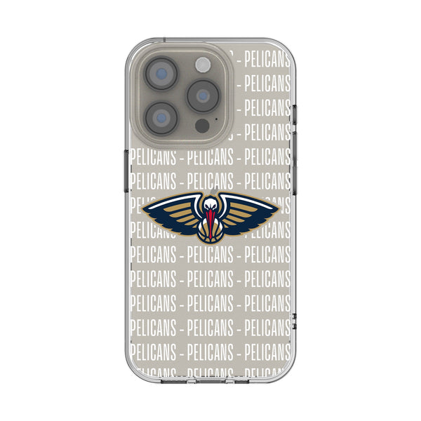 New Orleans Pelicans Text Backdrop iPhone Clear Phone Case for Apple iPhone