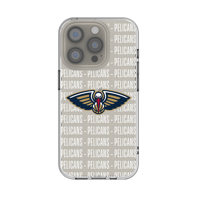 New Orleans Pelicans Text Backdrop iPhone Clear Phone Case for Apple iPhone