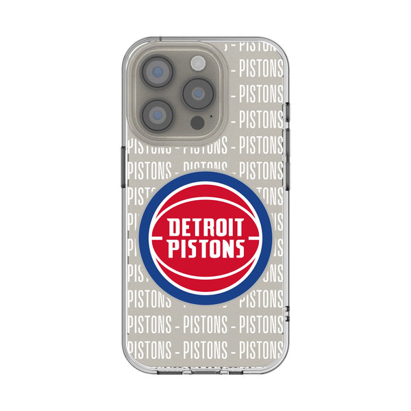 Detroit Pistons Text Backdrop iPhone Clear Phone Case for Apple iPhone