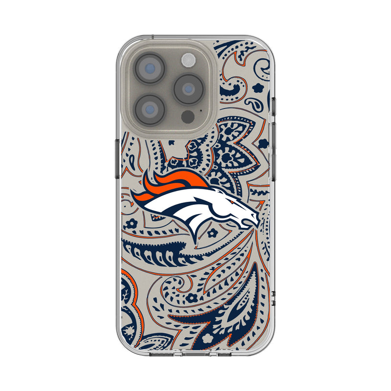 Denver Broncos Paisley iPhone Clear Phone Case for Apple iPhone