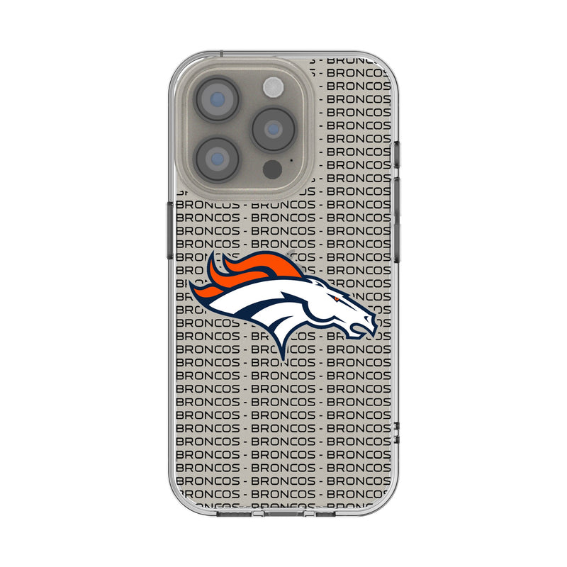 Denver Broncos Text Backdrop iPhone Clear Phone Case for Apple iPhone
