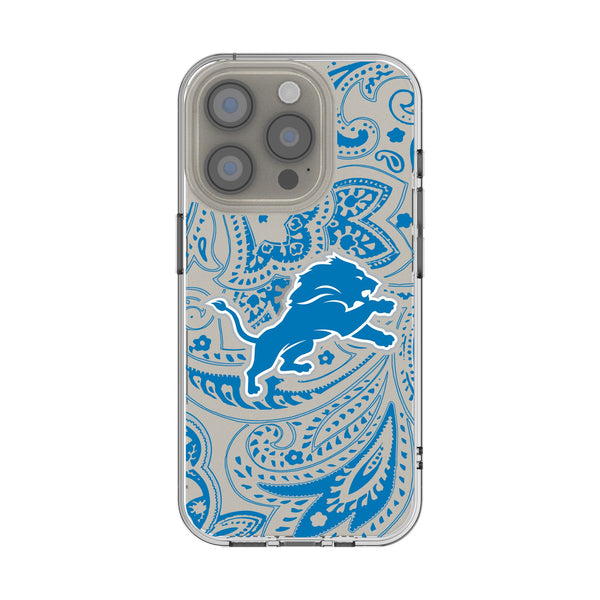 Detroit Lions Paisley iPhone Clear Phone Case for Apple iPhone