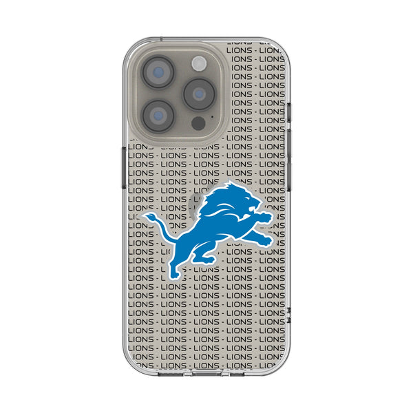 Detroit Lions Text Backdrop iPhone Clear Phone Case for Apple iPhone