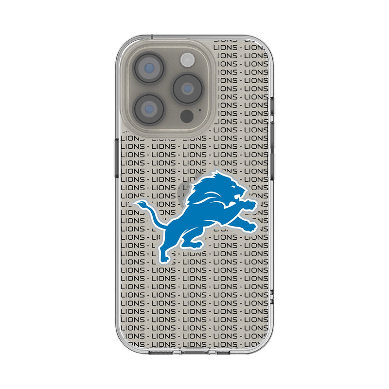 Detroit Lions Text Backdrop iPhone Clear Phone Case for Apple iPhone