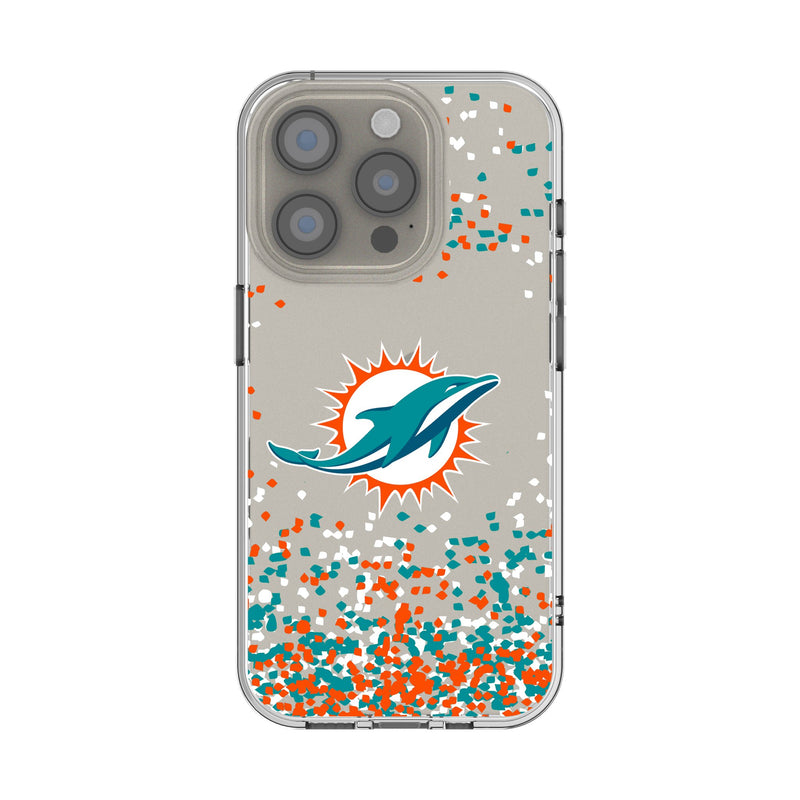 Miami Dolphins Confetti iPhone Clear Phone Case for Apple iPhone