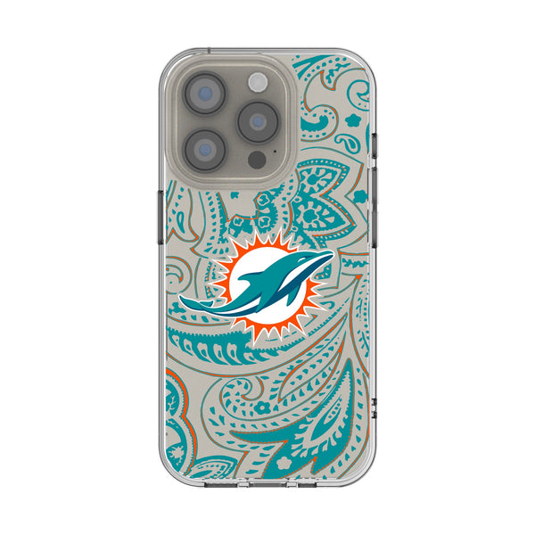 Miami Dolphins Paisley iPhone Clear Phone Case for Apple iPhone