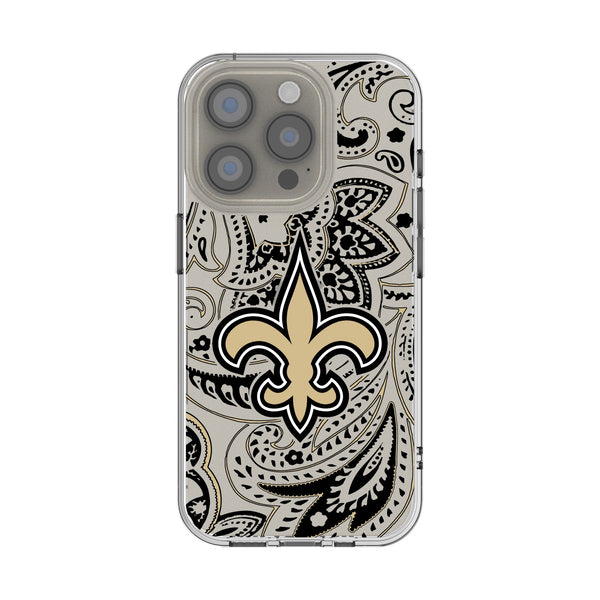 New Orleans Saints Paisley iPhone Clear Phone Case for Apple iPhone