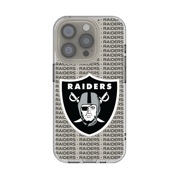 Las Vegas Raiders Text Backdrop iPhone Clear Phone Case for Apple iPhone